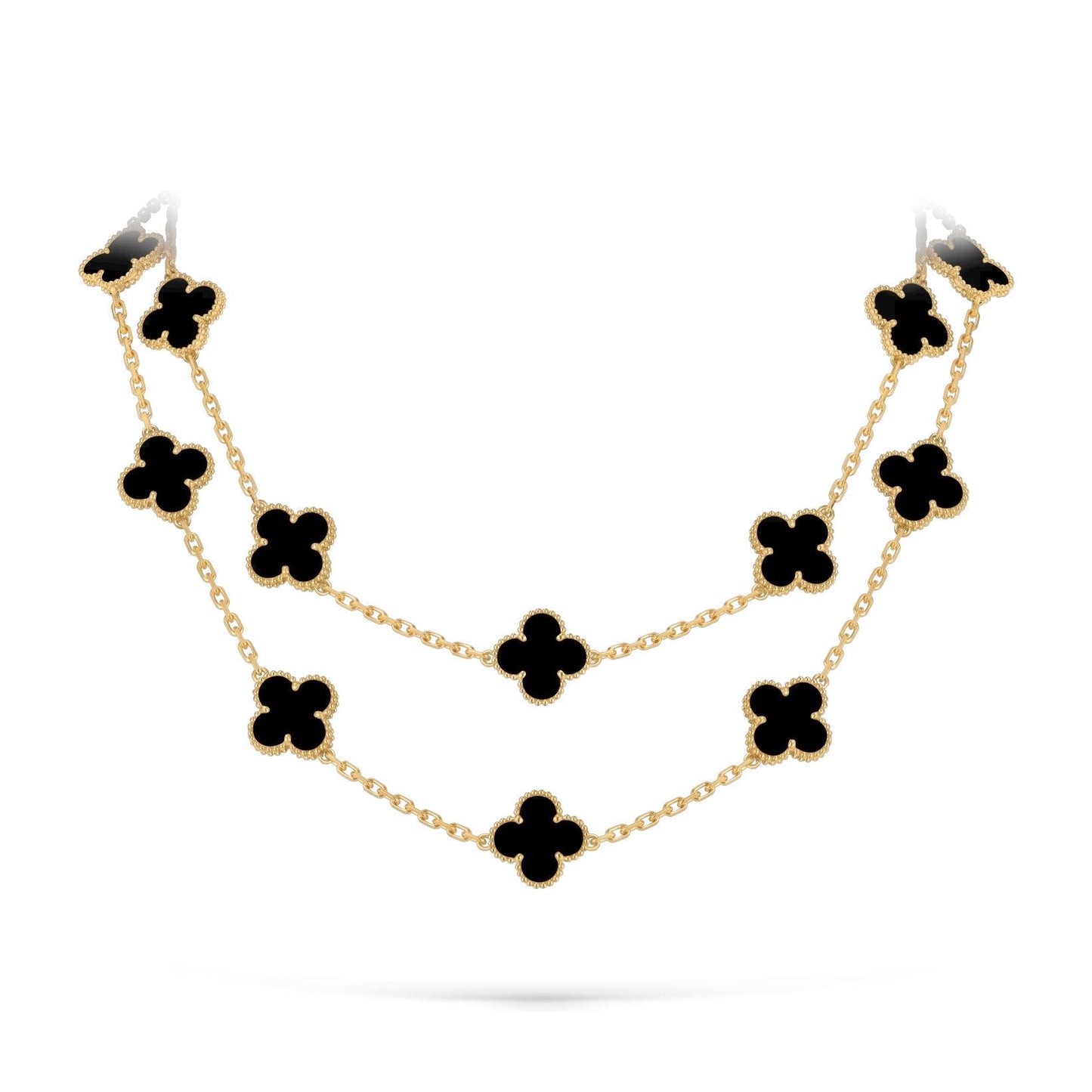 [Avelora]CLASSIC 20-MOTIF LUCKY CLOVER LONG NECKLACE GOLD COLLECTION
