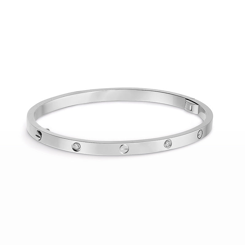 [Avelora]LOVE 3.65MM SMALL MODEL BANGLE - 6-DIAMOND