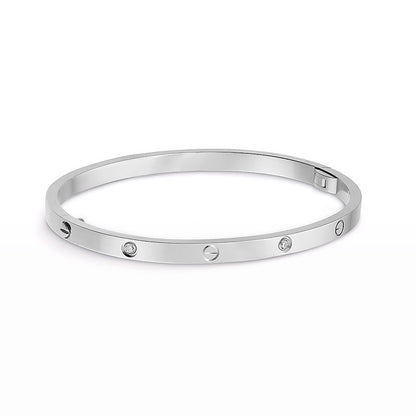 [Avelora]LOVE 3.65MM SMALL MODEL BANGLE - 6-DIAMOND