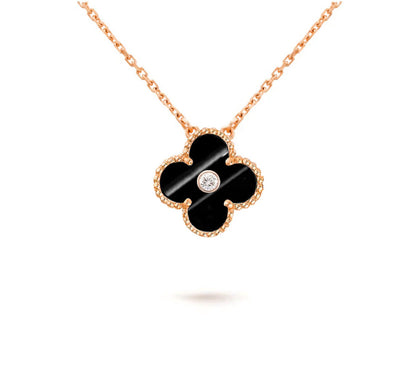 [Avelora]15MM CLOVER FLOWER DIAMOND PENDANT NECKLACE COLLECTION