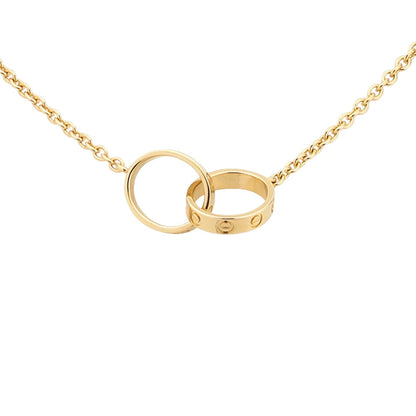 [Avelora]LOVE DOUBLE-RING PENDANT NECKLACE