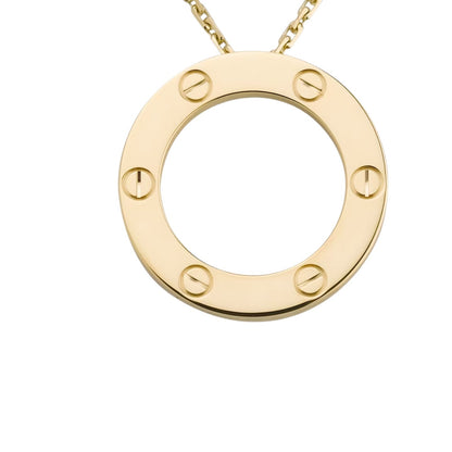 [Avelora]LOVE LARGE CIRCULAR PENDANT NECKLACE