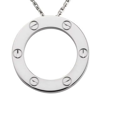 [Avelora]LOVE LARGE CIRCULAR PENDANT NECKLACE