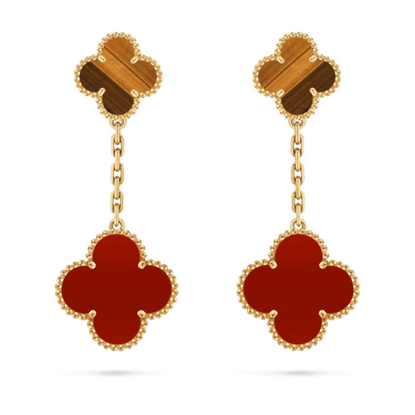 [Avelora]CLOVER DUAL-MOTIF STATEMENT STUD EARRINGS - DOUBLE-CHARM COLLECTION