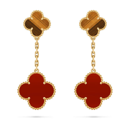 [Avelora]CLOVER DUAL-MOTIF STATEMENT STUD EARRINGS - DOUBLE-CHARM COLLECTION