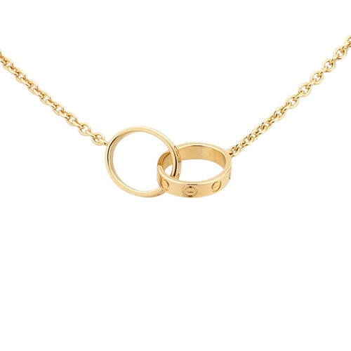 [Avelora]LOVE DOUBLE-RING INTERLOCKED NECKLACE