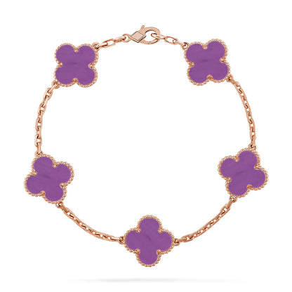 [Avelora]LUCKY CLOVER 5-MOTIF BRACELET - VIOLET COLLECTION