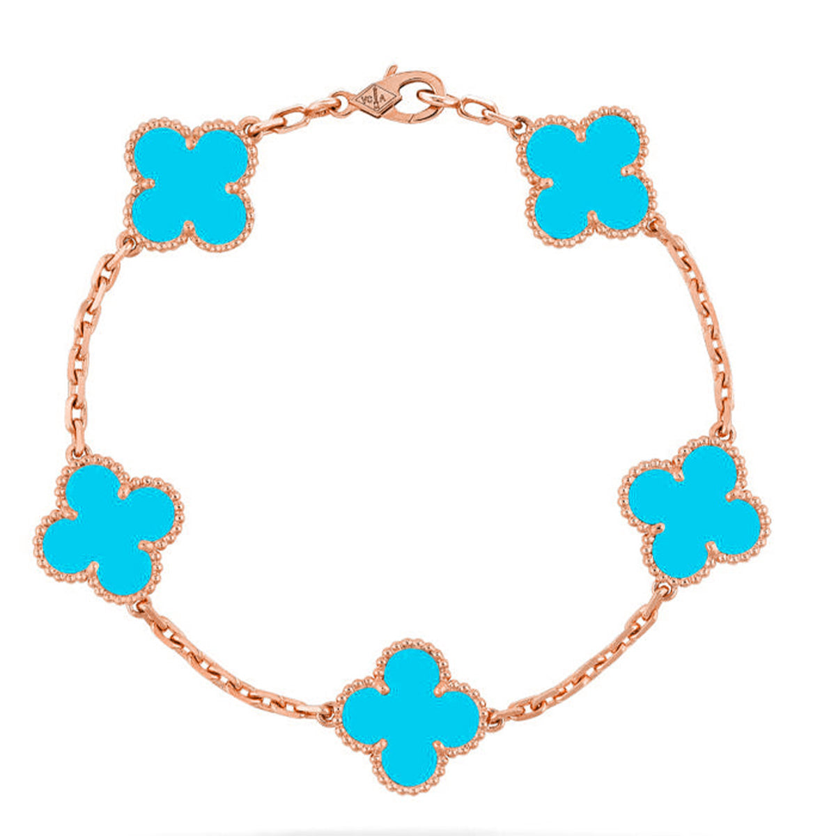 [Avelora]LUCKY CLOVER 5-MOTIF BRACELET - TURQUOISE COLLECTION