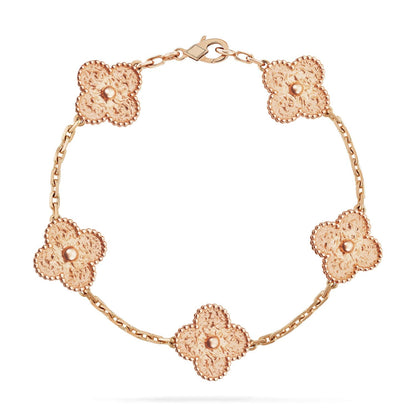 [Avelora]LUCKY CLOVER 5-MOTIF BRACELET - BRONZING