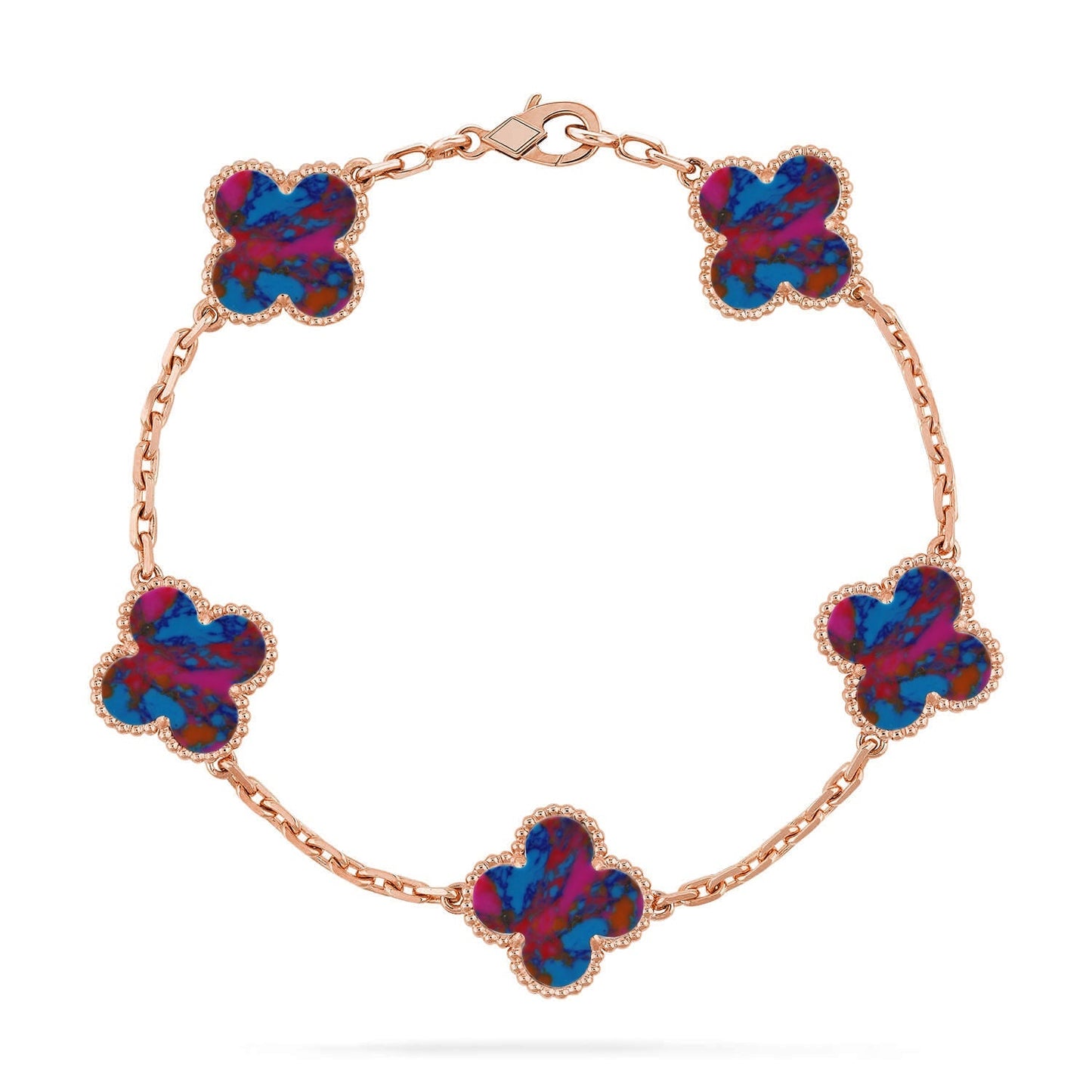 [Avelora]LUCKY CLOVER 5-MOTIF BRACELET - MULTI-GEM COLLECTION