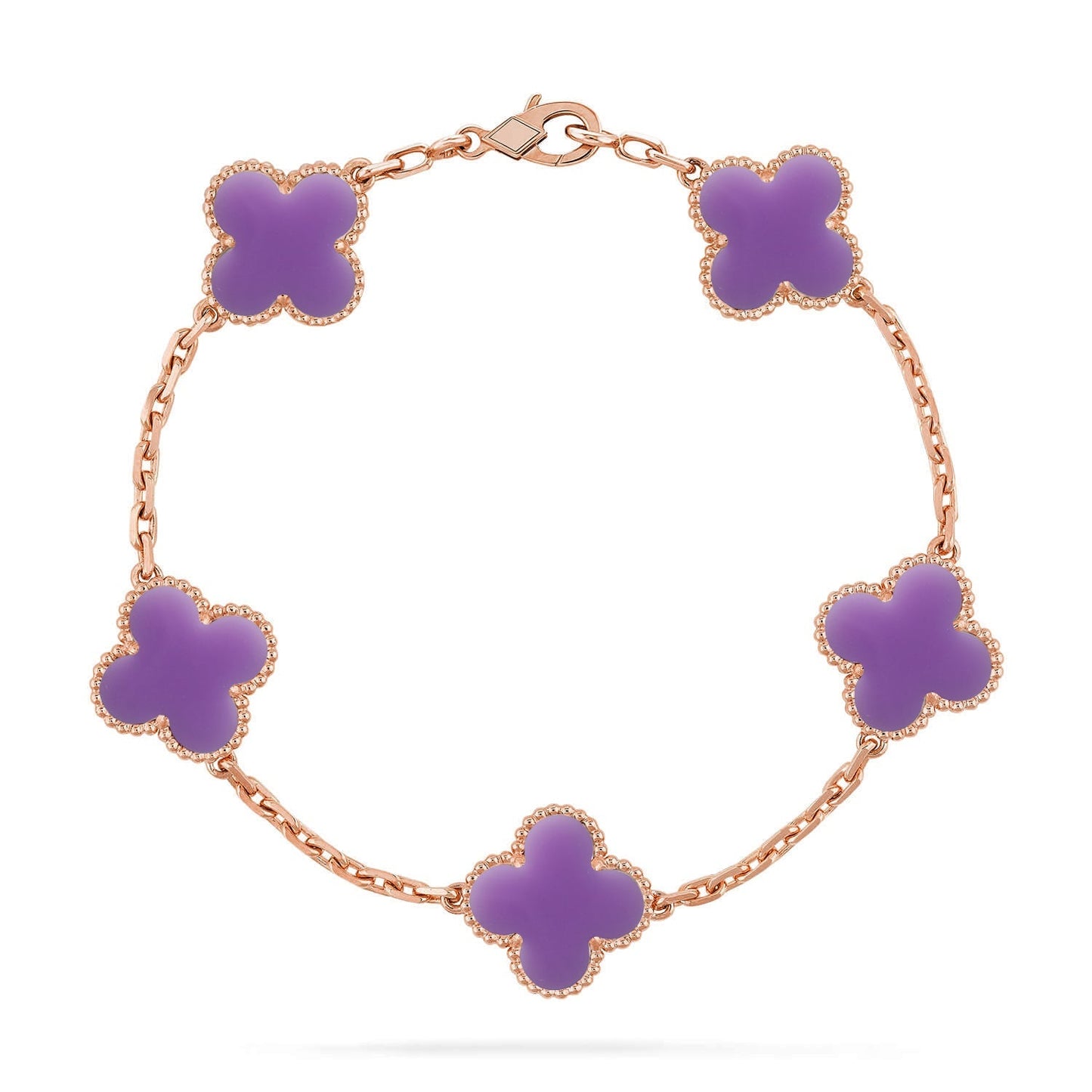 [Avelora]LUCKY CLOVER 5-MOTIF BRACELET - LAVENDER COLLECTION