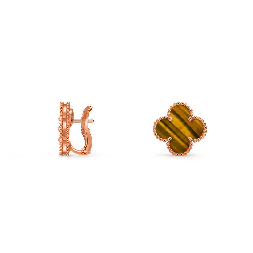 [Avelora]15MM CLOVER FLOWER STUD EARRINGS ROSE GOLD COLLECTION