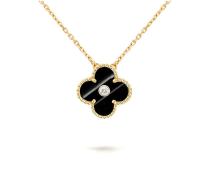 [Avelora]15MM CLOVER FLOWER DIAMOND PENDANT NECKLACE COLLECTION