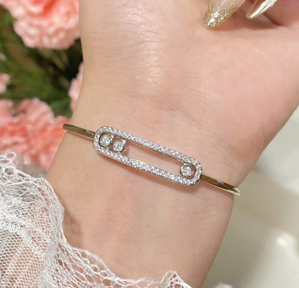 [Avelora]MOVE PAVÉ DIAMOND BANGLE BRACELET M