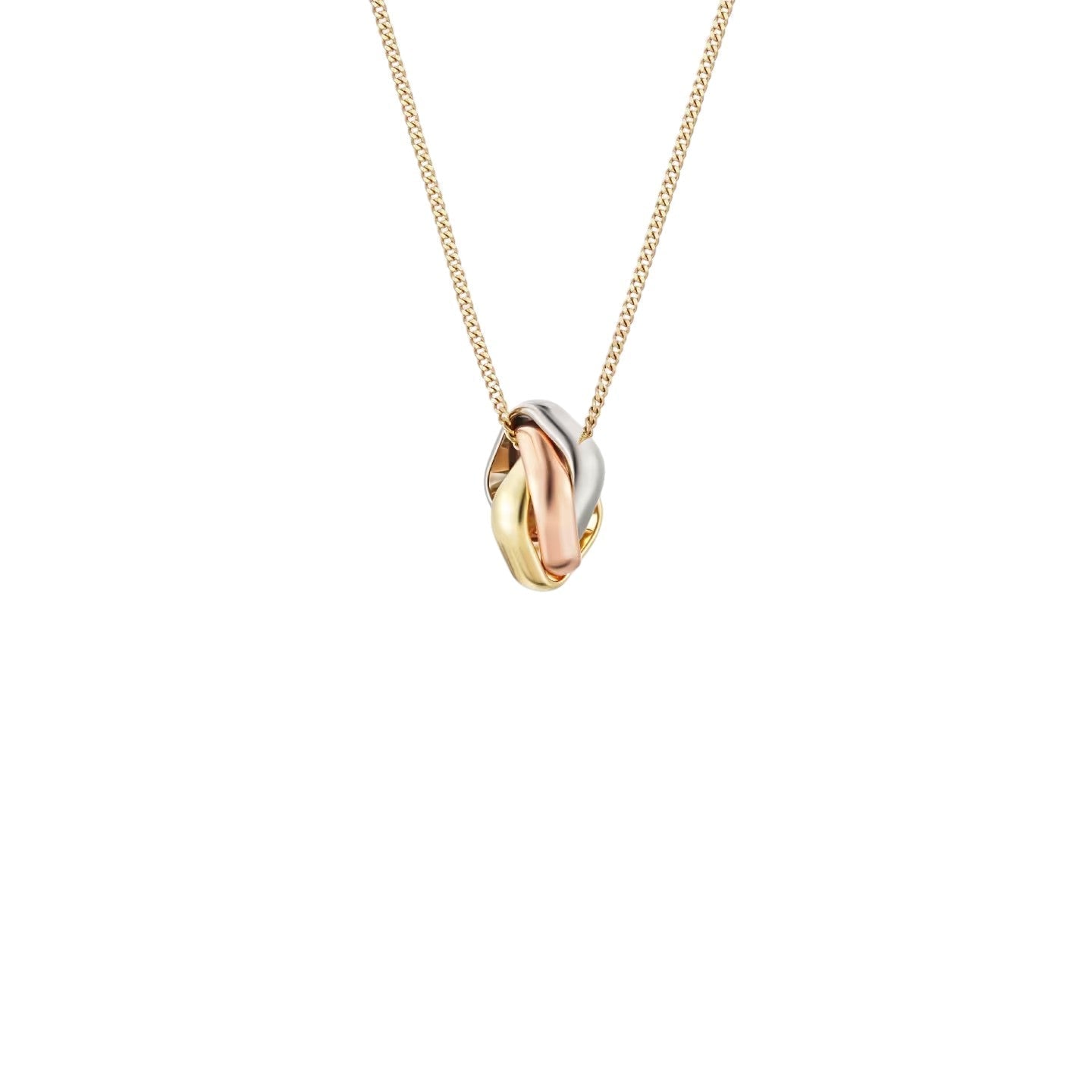 [Avelora]TRI-COLOR SQUARE RING NECKLACE