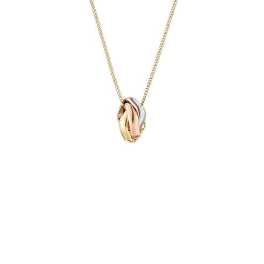 [Avelora]TRI-COLOR SQUARE RING NECKLACE