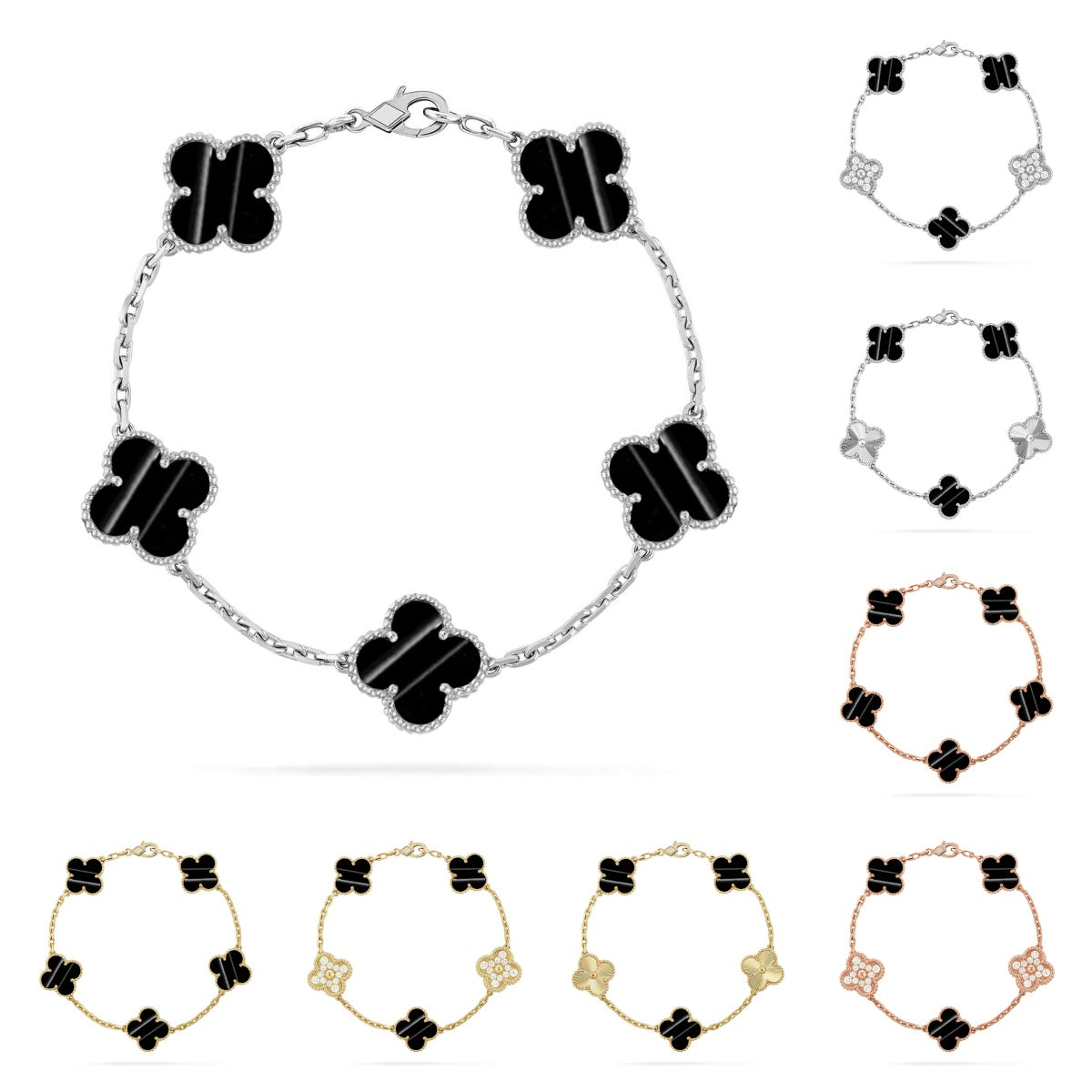 [Avelora]LUCKY CLOVER 5-MOTIF BRACELET - PULSE STONE COLLECTION