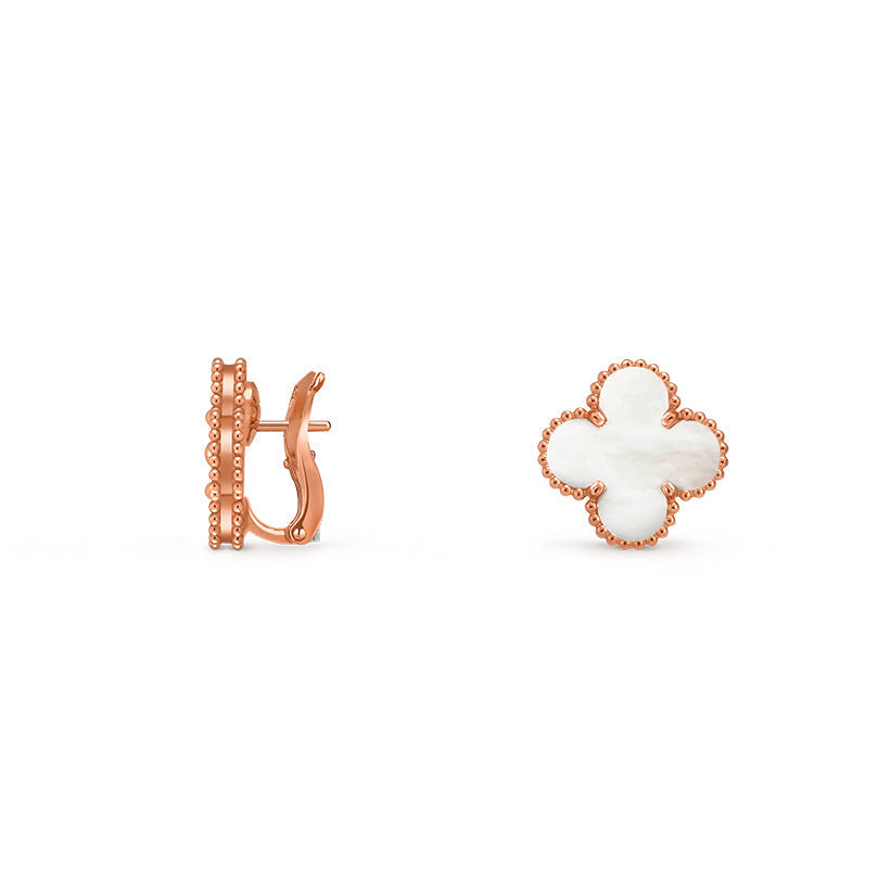 [Avelora]15MM CLOVER FLOWER STUD EARRINGS ROSE GOLD COLLECTION