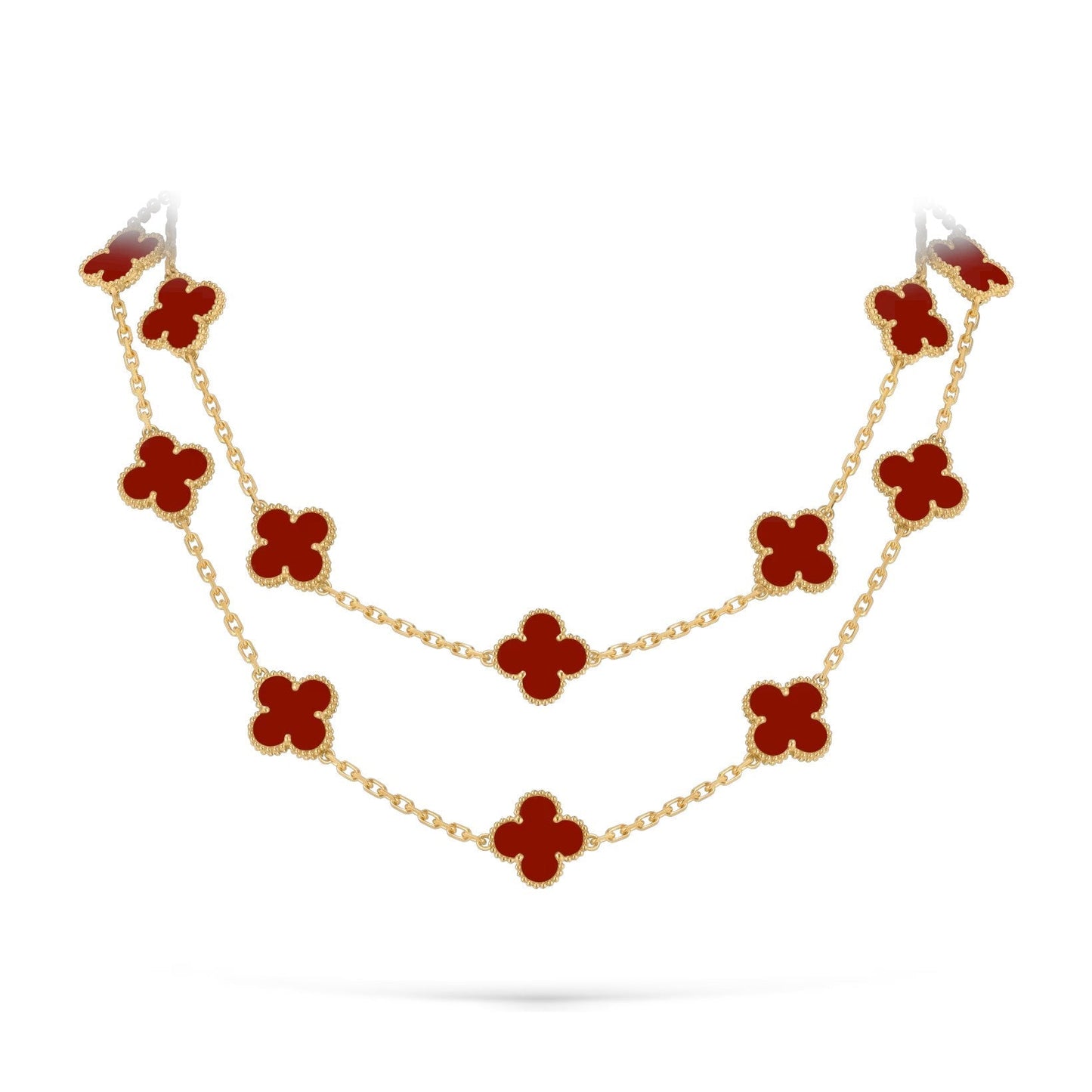 [Avelora]CLASSIC 20-MOTIF LUCKY CLOVER LONG NECKLACE GOLD COLLECTION