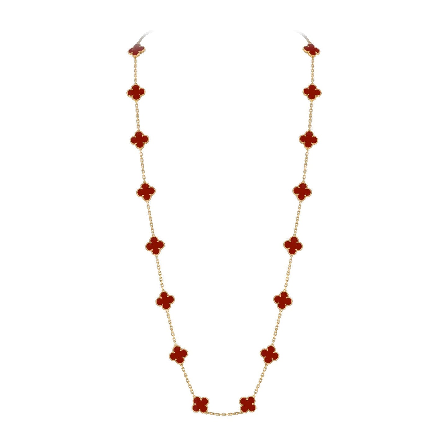 [Avelora]CLASSIC 20-MOTIF LUCKY CLOVER LONG NECKLACE GOLD COLLECTION