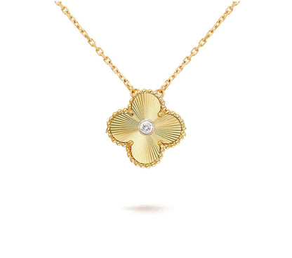 [Avelora]15MM CLOVER FLOWER DIAMOND PENDANT NECKLACE COLLECTION