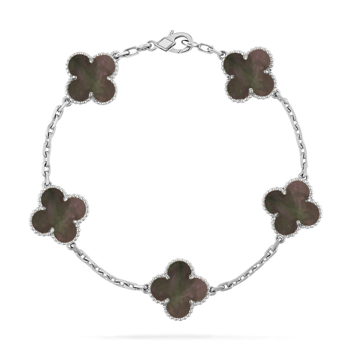 [Avelora]LUCKY CLOVER 5-MOTIF BRACELET - GREY MOTHER-OF-PEARL COLLECTION