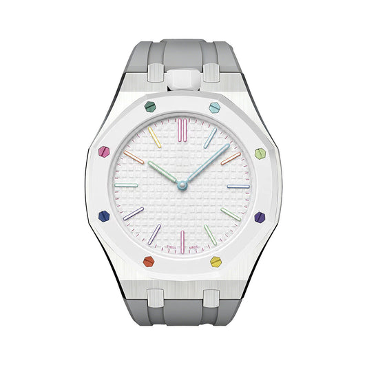 [Avelora]OAK POP GRAY STEEL SILICONE STRAP