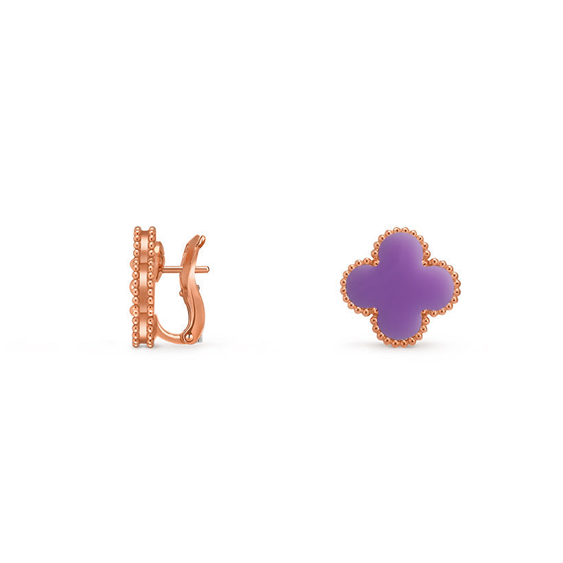 [Avelora]15MM CLOVER FLOWER STUD EARRINGS ROSE GOLD COLLECTION