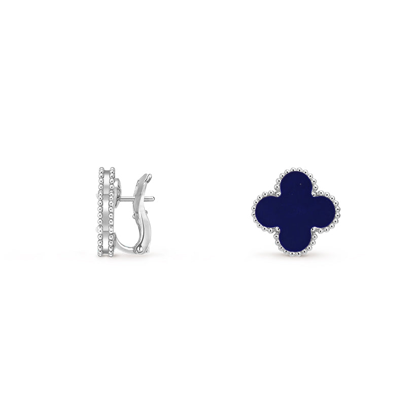 [Avelora]15MM CLOVER FLOWER STUD EARRINGS WHITE GOLD COLLECTION
