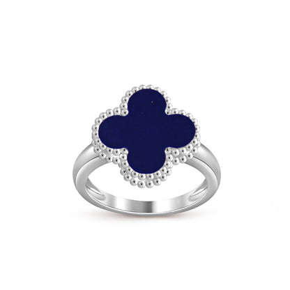 [Avelora]LUCKY CLOVER VINTAGE WHITE GOLD RING COLLECTION