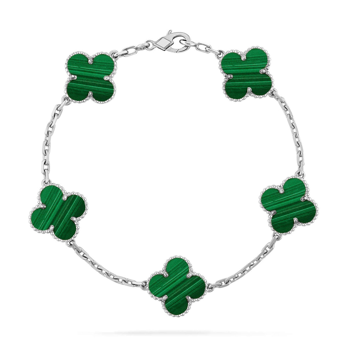 [Avelora]LUCKY CLOVER 5-MOTIF BRACELET - MALACHITE COLLECTION
