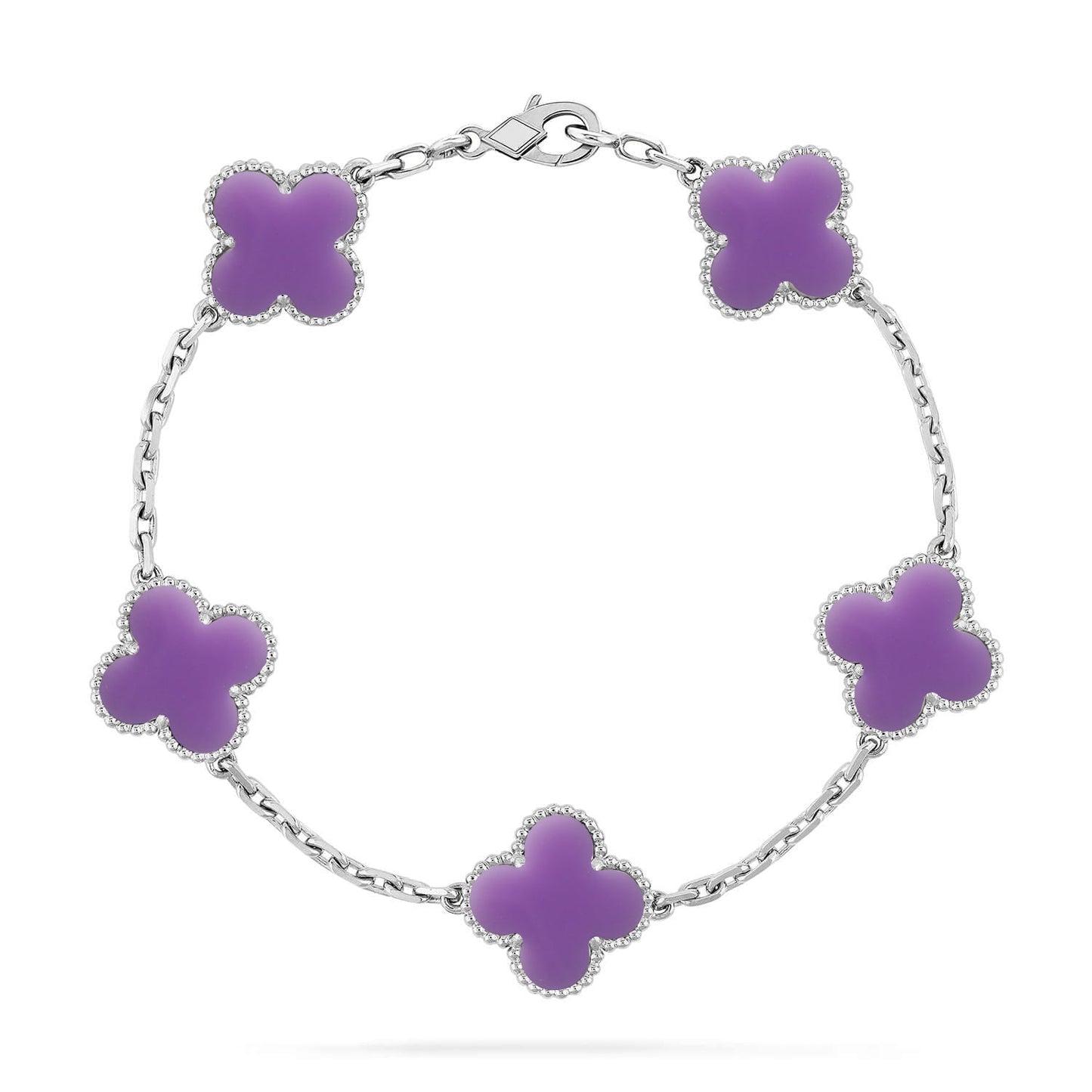 [Avelora]LUCKY CLOVER 5-MOTIF BRACELET - LAVENDER COLLECTION