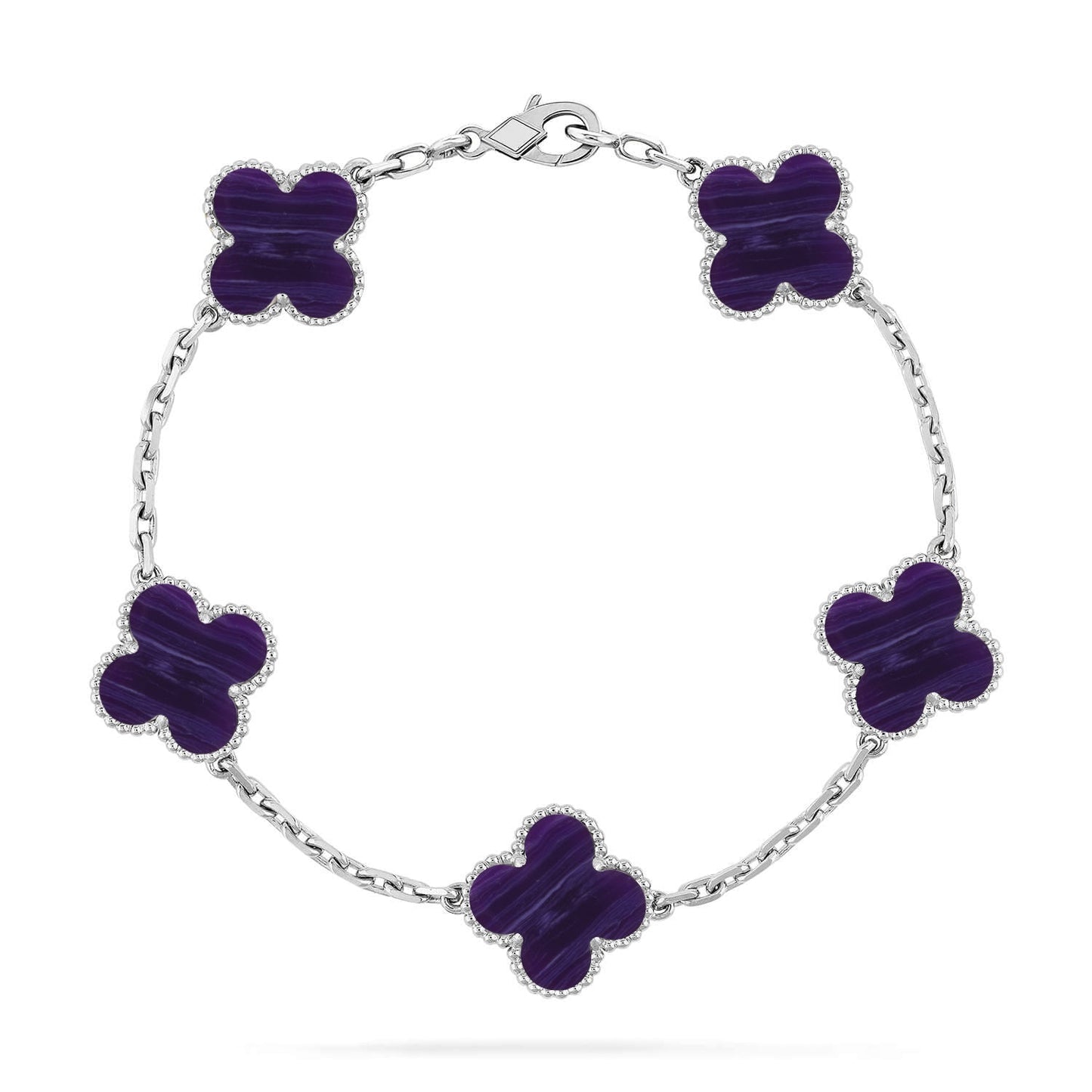 [Avelora]LUCKY CLOVER 5-MOTIF BRACELET - CHAROITE COLLECTION
