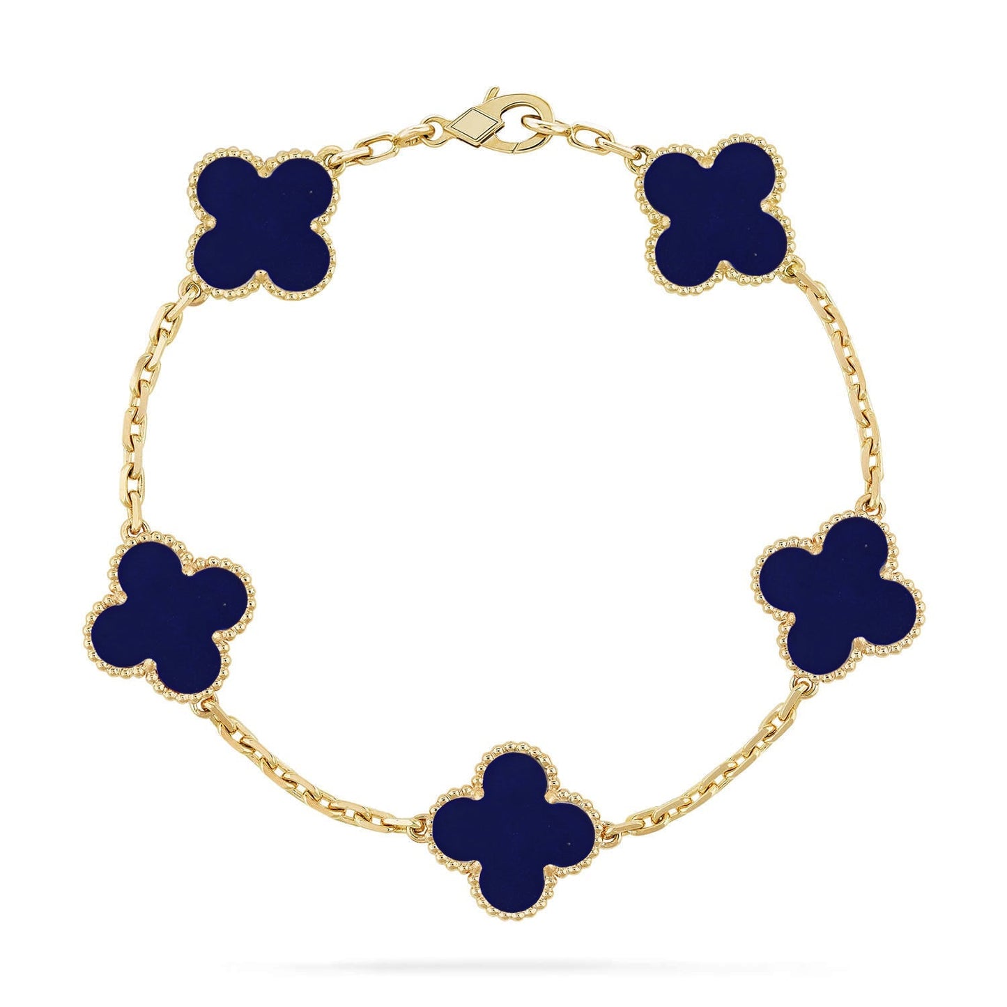[Avelora]LUCKY CLOVER 5-MOTIF BRACELET - LAPIS LAZULI COLLECTION