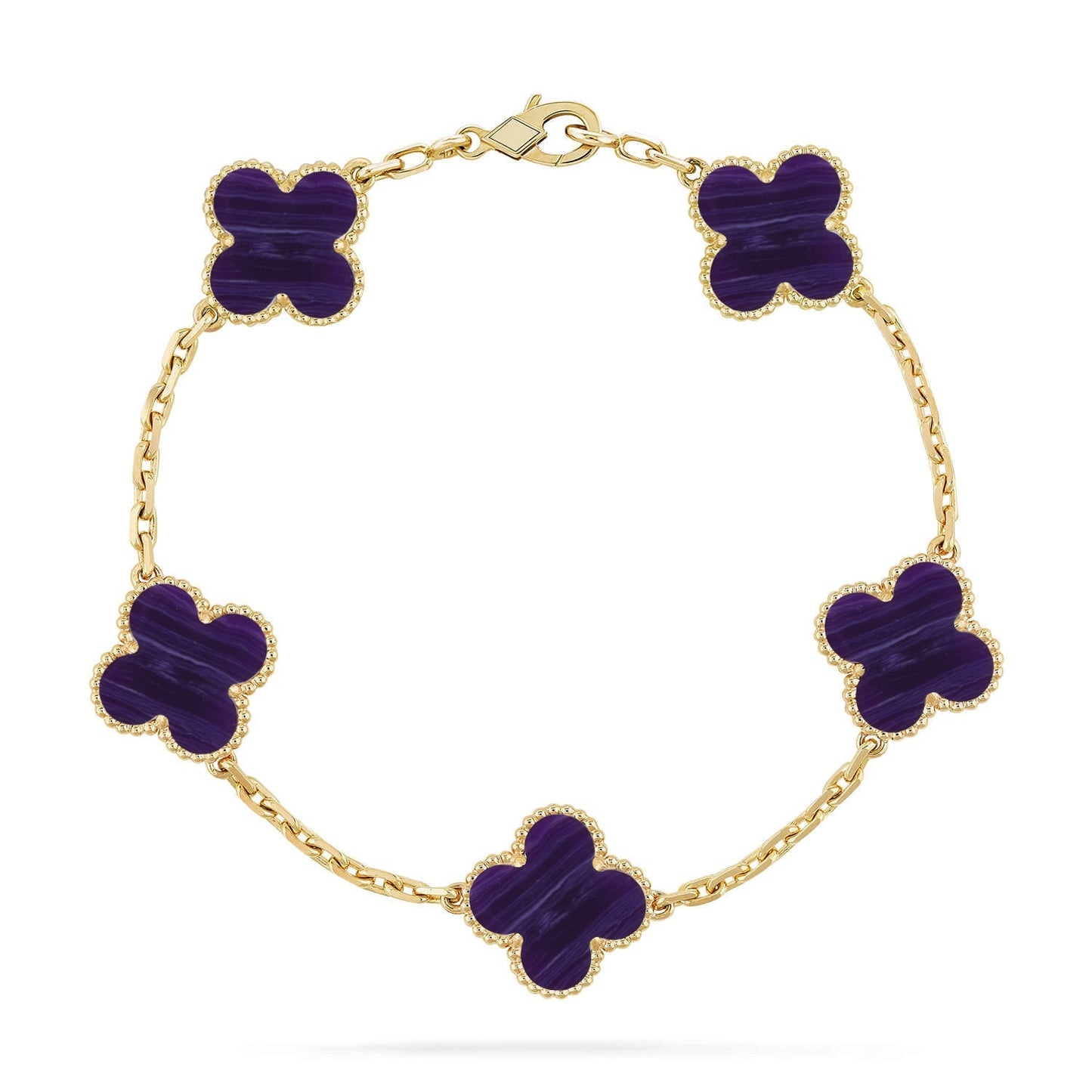 [Avelora]LUCKY CLOVER 5-MOTIF BRACELET - CHAROITE COLLECTION