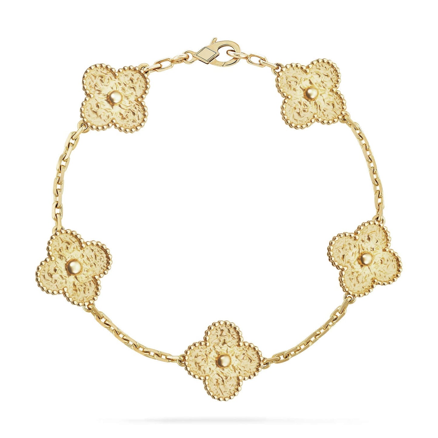 [Avelora]LUCKY CLOVER 5-MOTIF BRACELET - BRONZING