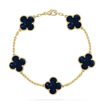 [Avelora]LUCKY CLOVER 5-MOTIF BRACELET - PIETERSITE COLLECTION