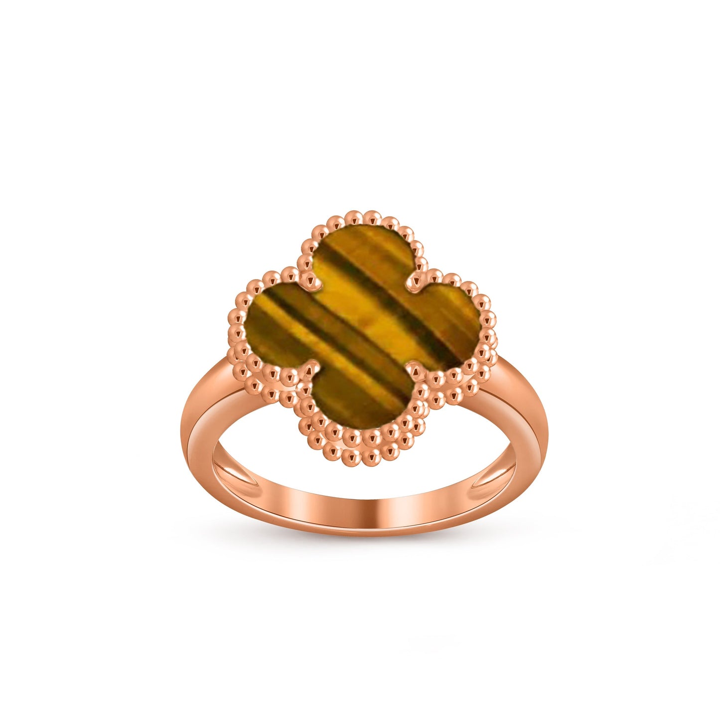 [Avelora]LUCKY CLOVER VINTAGE ROSE GOLD RING COLLECTION