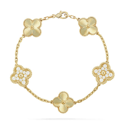[Avelora]LUCKY CLOVER 5-MOTIF BRACELET - LASER COLLECTION