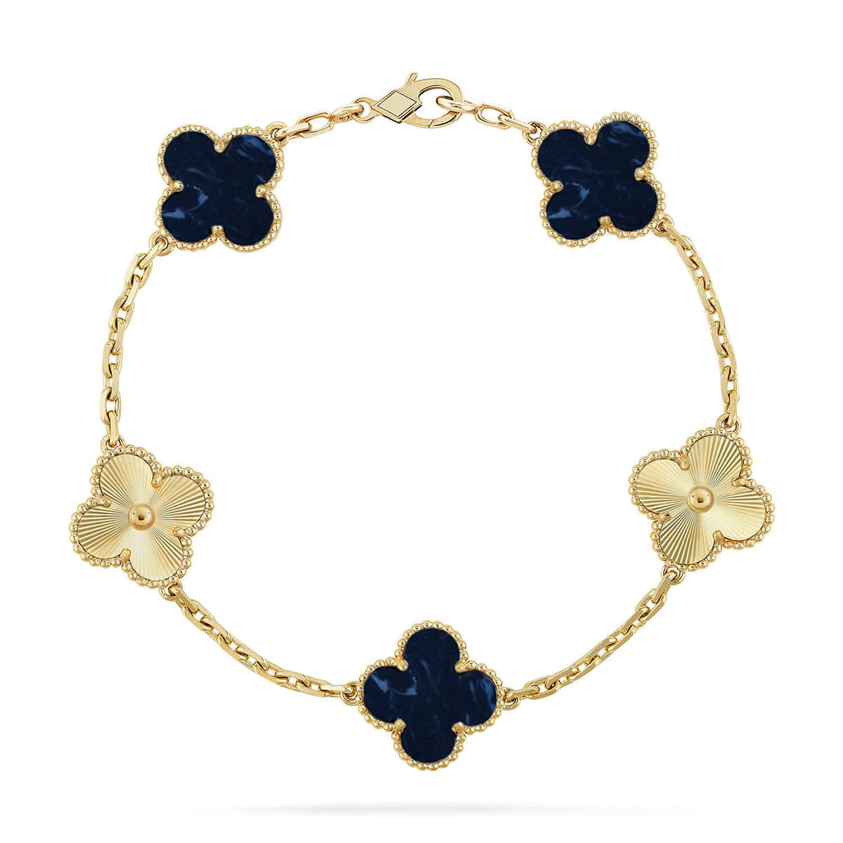 [Avelora]LUCKY CLOVER 5-MOTIF BRACELET - PIETERSITE COLLECTION