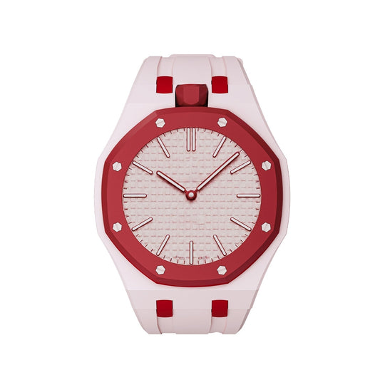 [Avelora]OAK POP EXCLUSIVE PINK AND RED SILICONE STRAP