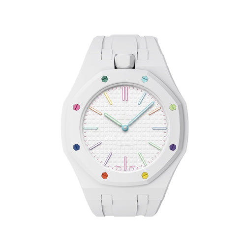 [Avelora]OAK POP EXCLUSIVE  WHITE SILICONE STRAP