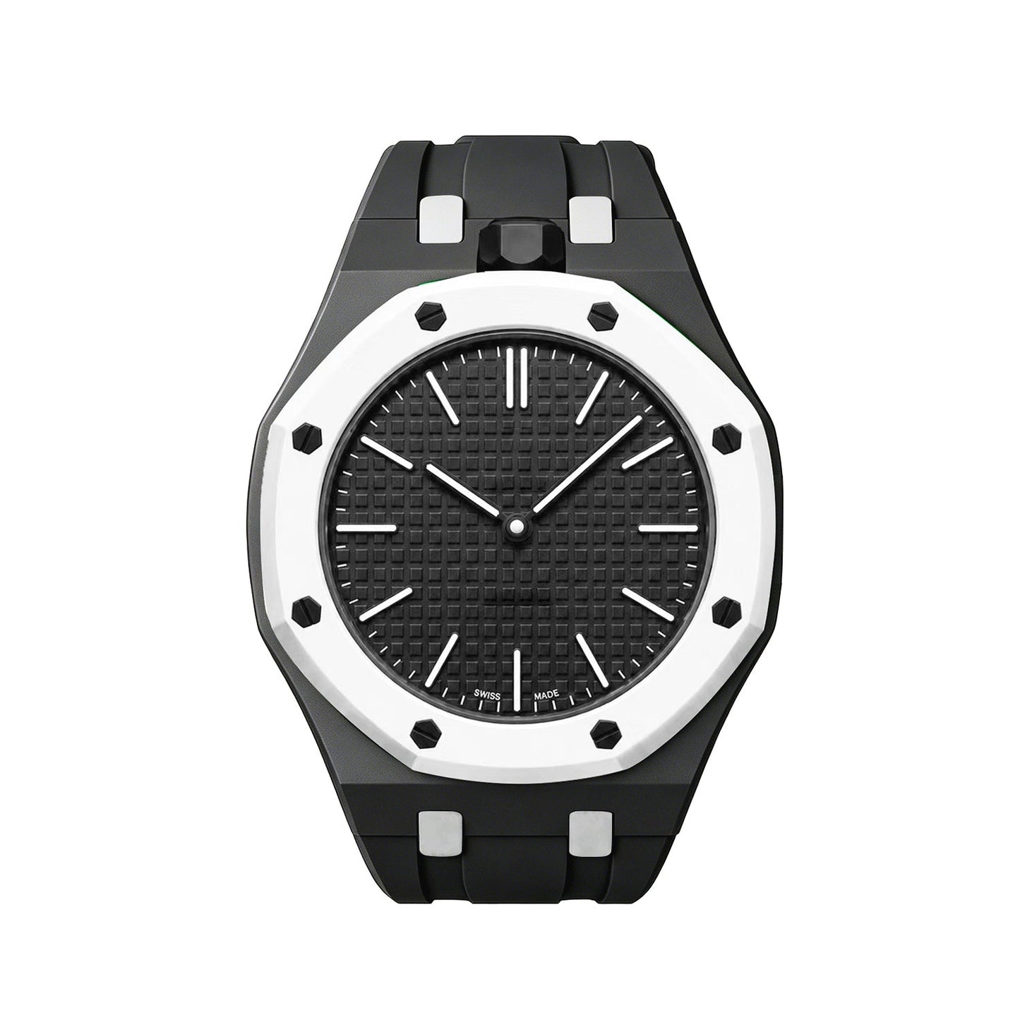 [Avelora]OAK POP EXCLUSIVE BLACK AND WHITE SILICONE STRAP