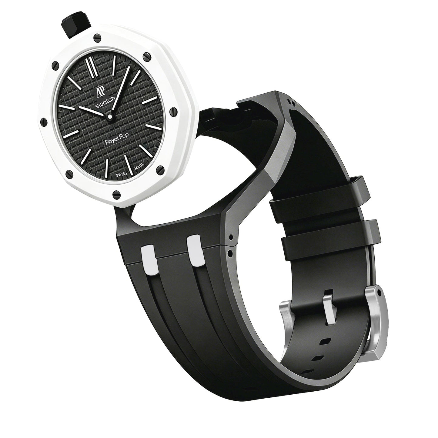 [Avelora]OAK POP EXCLUSIVE BLACK AND WHITE SILICONE STRAP