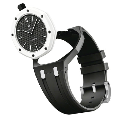 [Avelora]OAK POP EXCLUSIVE BLACK AND WHITE SILICONE STRAP