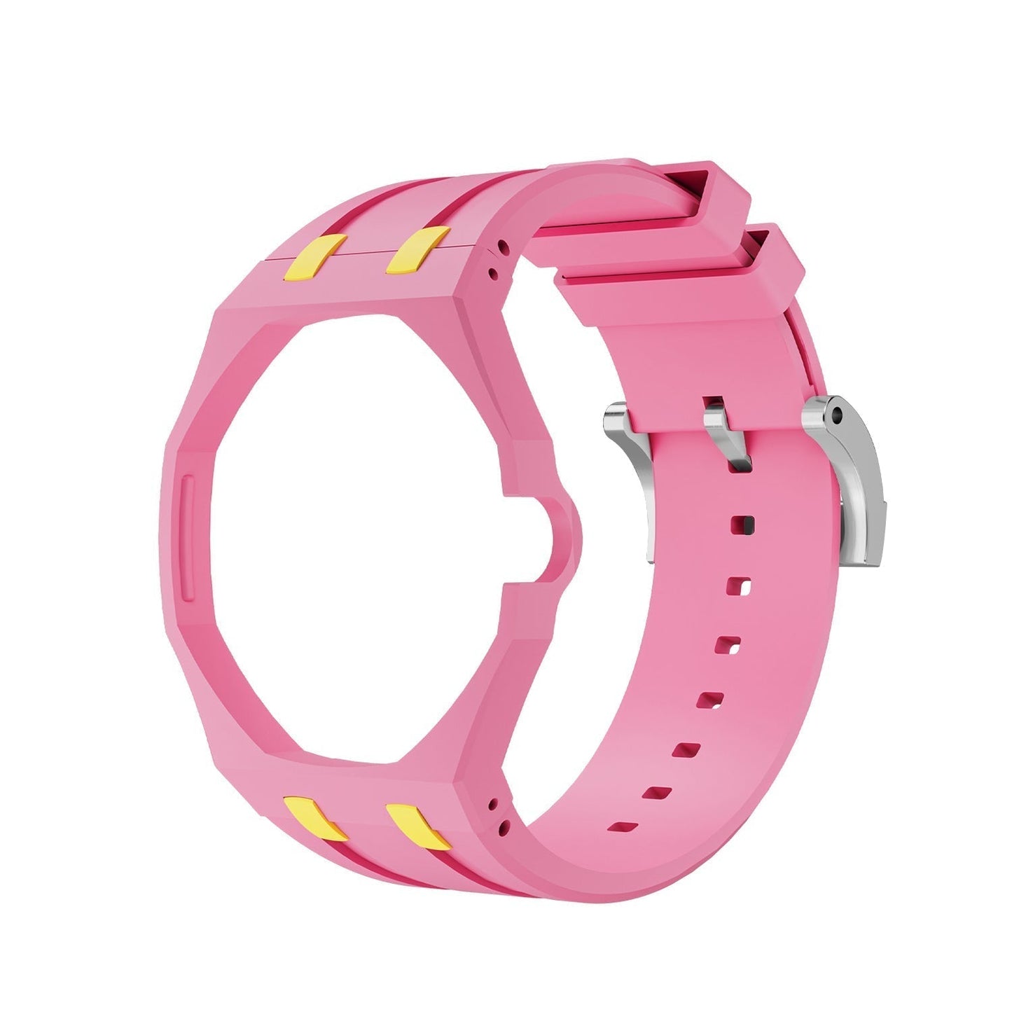 [Avelora]OAK POP EXCLUSIVE PINK AND YELLOW SILICONE STRAP