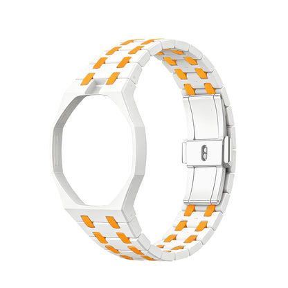 [Avelora]OAK POP EXCLUSIVE WHITE AND ORANGE BIOCERAMIC STRAP