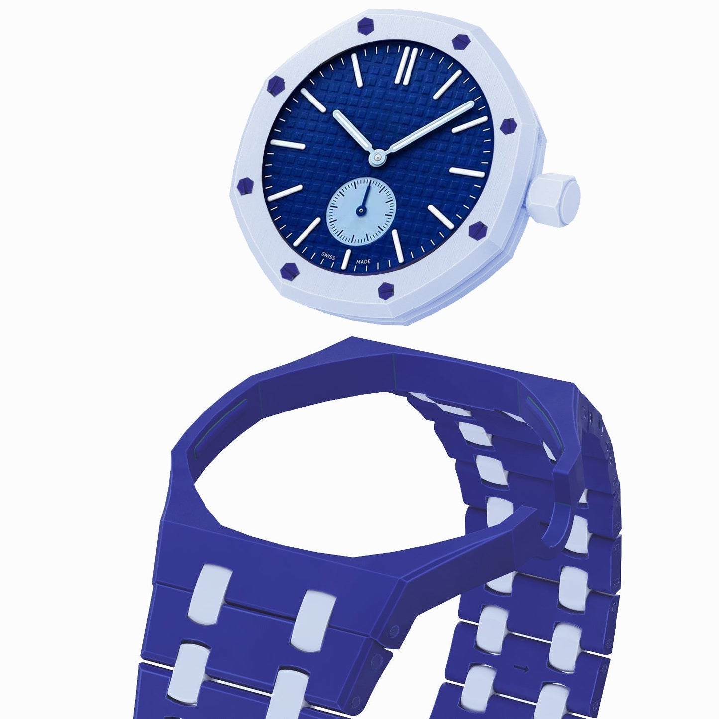 [Avelora]OAK POP EXCLUSIVE DARK BLUE AND LIGHT BLUE BIOCERAMIC STRAP