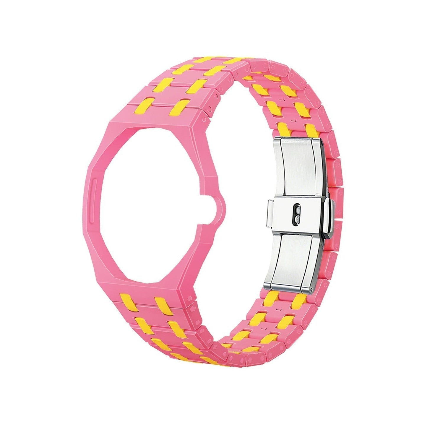 [Avelora]OAK POP EXCLUSIVE PINK AND YELLOW BIOCERAMIC STRAP