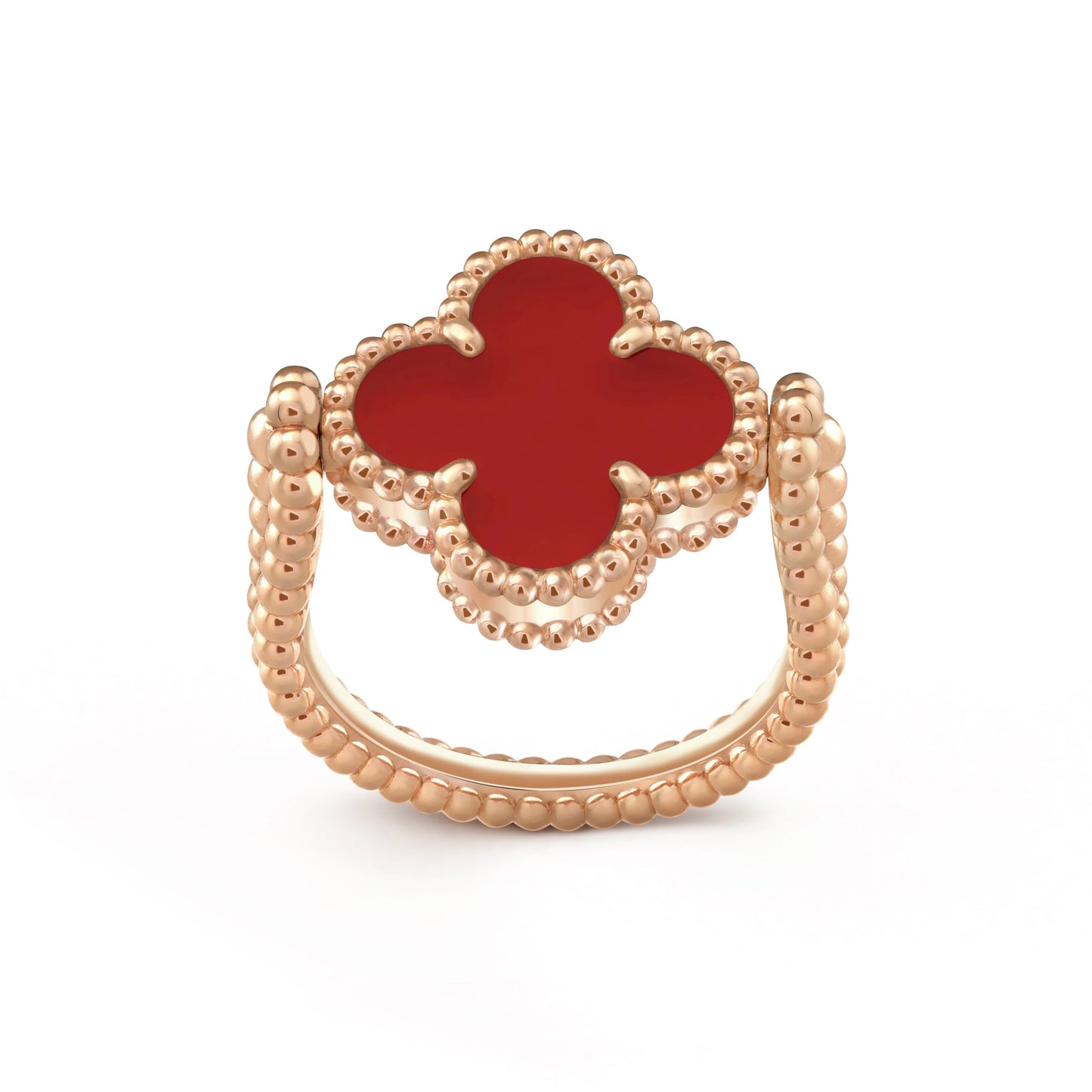 [Avelora]LUCKY CLOVER ROSE GOLD REVERSIBLE RING